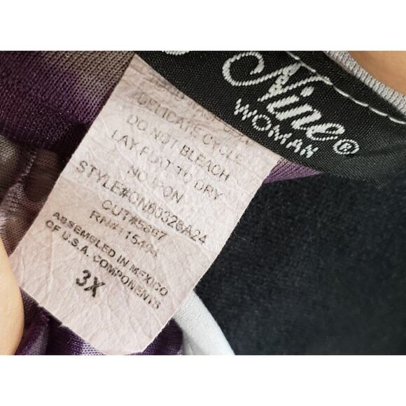 Only Nine Top Blouse Women's Size 3X Purple Casual Ruffle Short Sleeve V-Neck - Picture 6 of 11